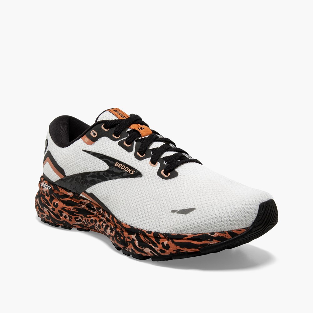 Black / Grey / White Women Brooks Ghost 15 Cushioned Road Running Shoes | MLPC02198