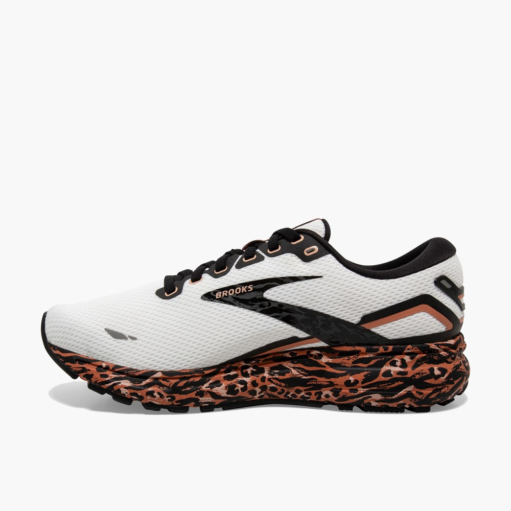 Black / Grey / White Women Brooks Ghost 15 Cushioned Road Running Shoes | MLPC02198