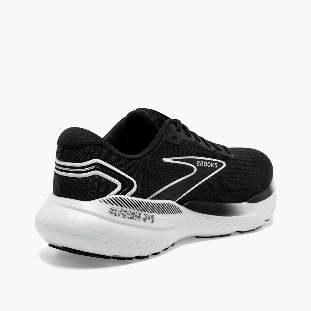 Black / Grey / White Women Brooks Glycerin GTS 21 Walking Shoes | YBRZ54309