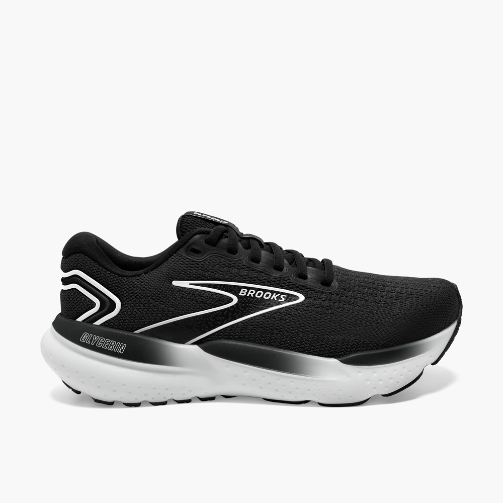 Black / Grey / White Women Brooks Glycerin 21 Running Shoes | EQMC02681