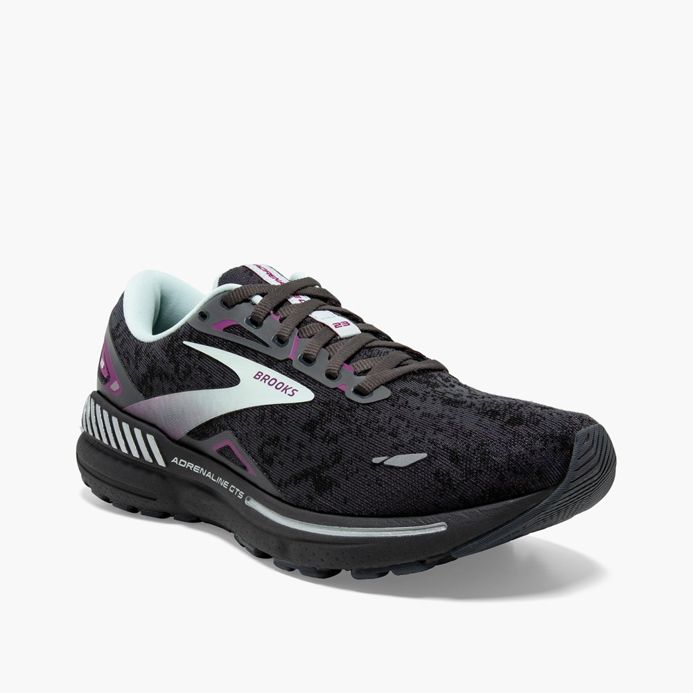 Black / Light Blue / Purple Women Brooks Adrenaline GTS 23 Running Shoes | PAME06578