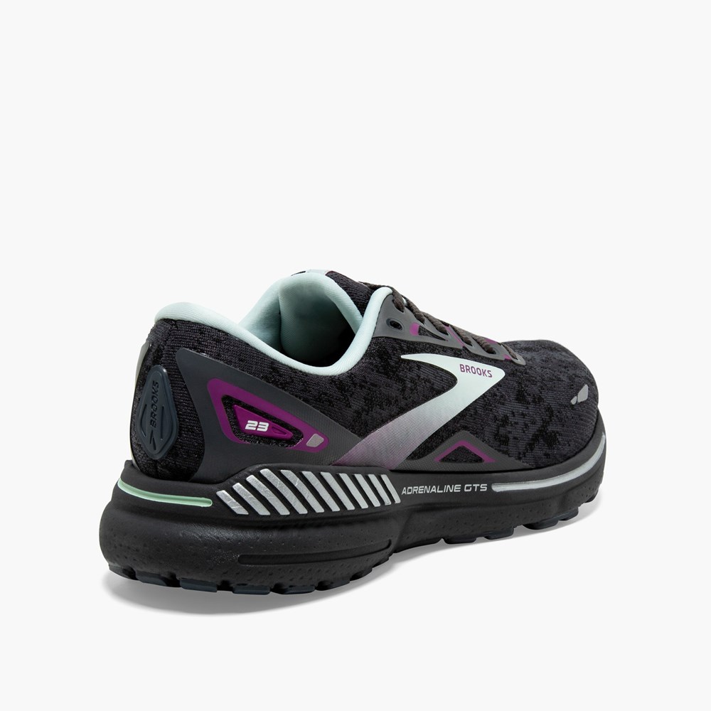 Black / Light Blue / Purple Women Brooks Adrenaline GTS 23 Running Shoes | PAME06578