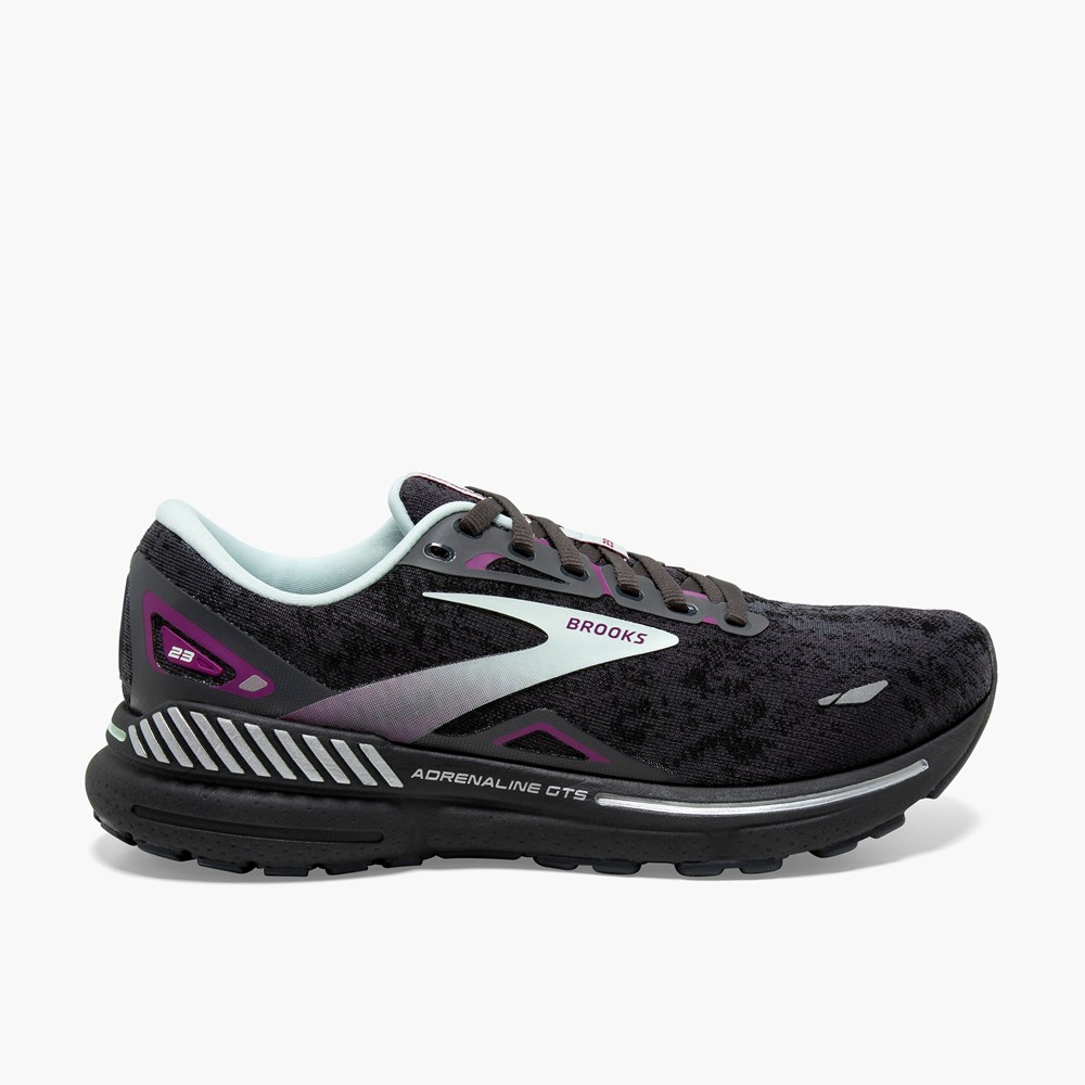 Black / Light Blue / Purple Women Brooks Adrenaline GTS 23 Road Running Shoes | GVSQ45783