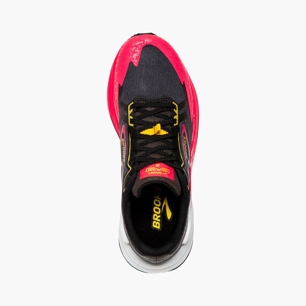 Black / Pink / Lemon Women Brooks Catamount 3 Speed Trail Running Shoes | IPRB91367