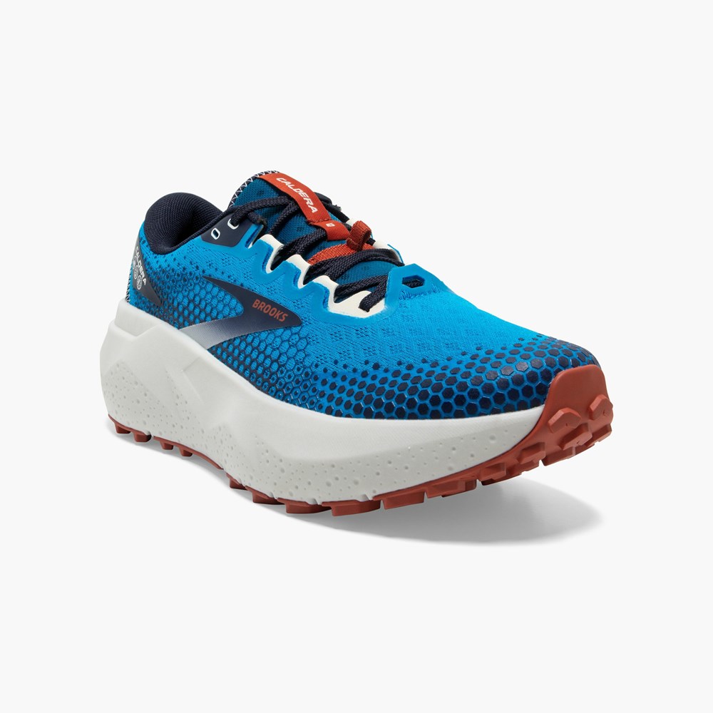 Blue / Black Men Brooks Caldera 6 Long Distance Trail Running Shoes | BACU14608