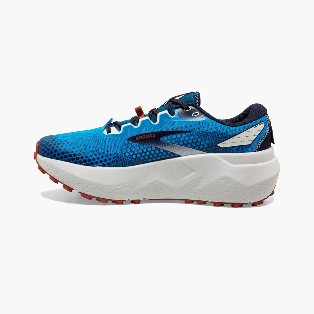 Blue / Black Men Brooks Caldera 6 Long Distance Trail Running Shoes | BACU14608