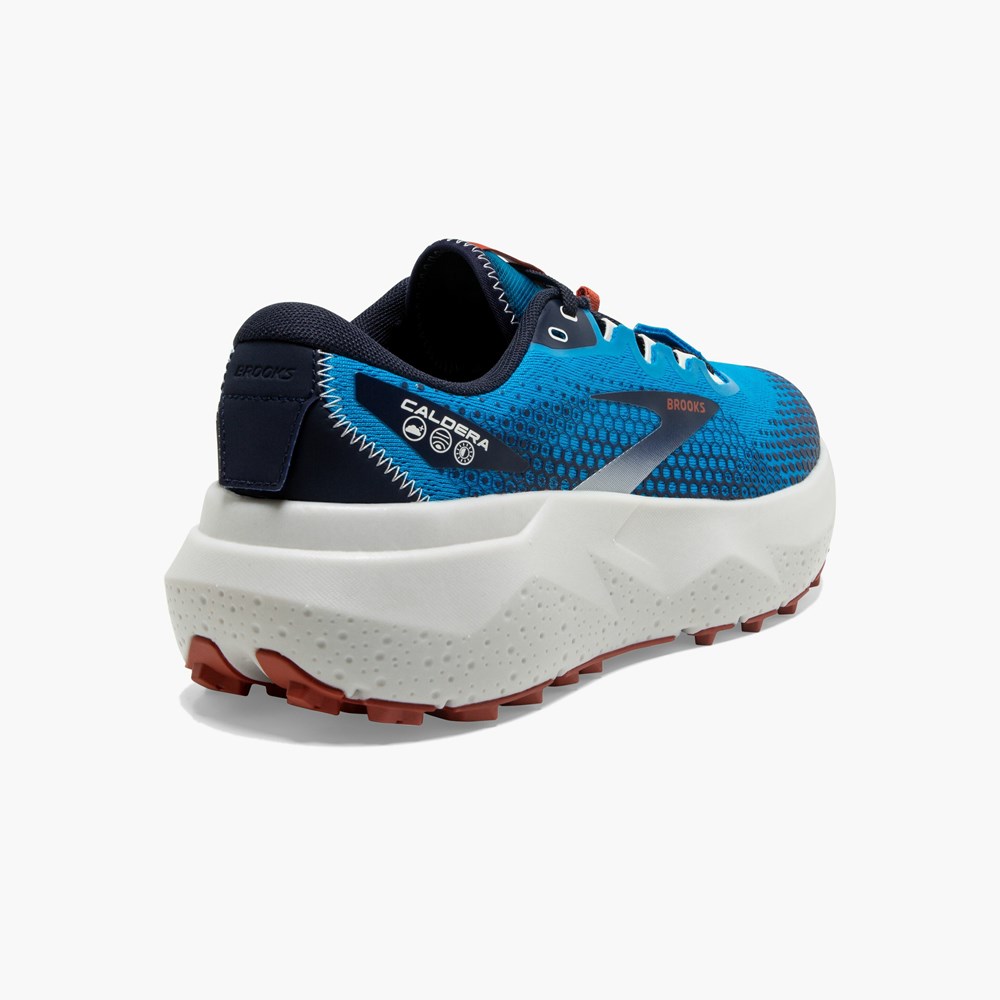 Blue / Black Men Brooks Caldera 6 Long Distance Trail Running Shoes | BACU14608