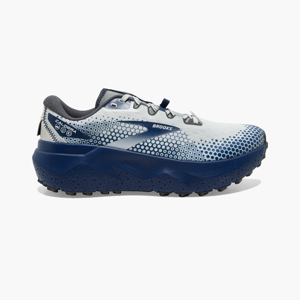 Blue / Black Men Brooks Caldera 6 Long Distance Trail Running Shoes | ZRUN34196