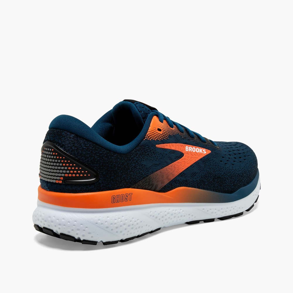 Blue / Black Men Brooks Ghost 16 Walking Shoes | RUOZ46932