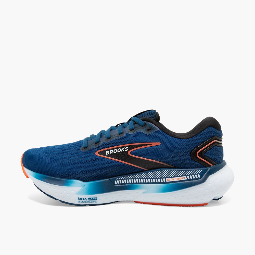 Blue / Black Men Brooks Glycerin GTS 21 Support Running Shoes | AQRS51432