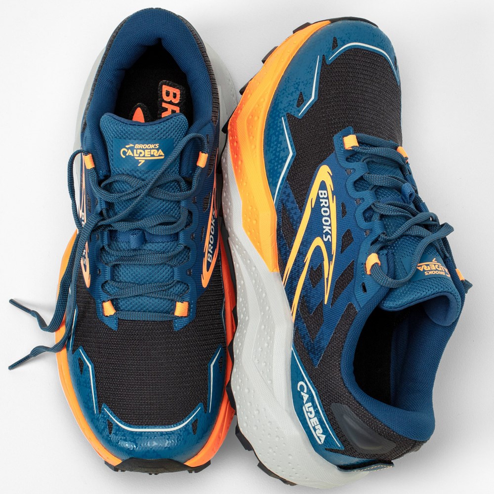 Blue / Orange Men Brooks Caldera 7 Hiking Shoes | GDYN19648