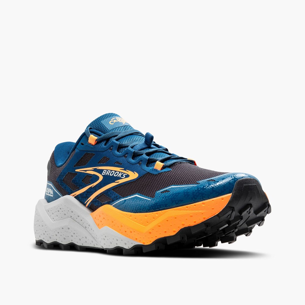 Blue / Orange Men Brooks Caldera 7 Hiking Shoes | GDYN19648