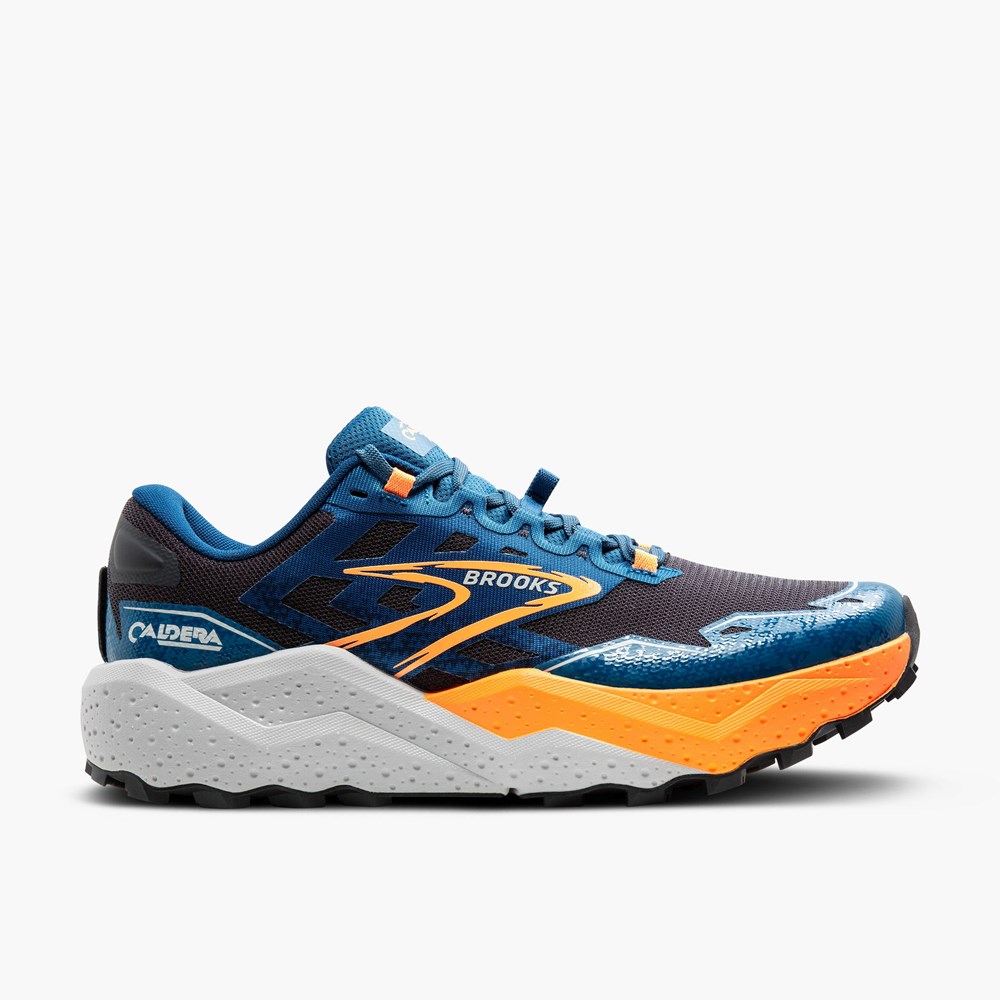 Blue / Orange Men Brooks Caldera 7 Hiking Shoes | GDYN19648