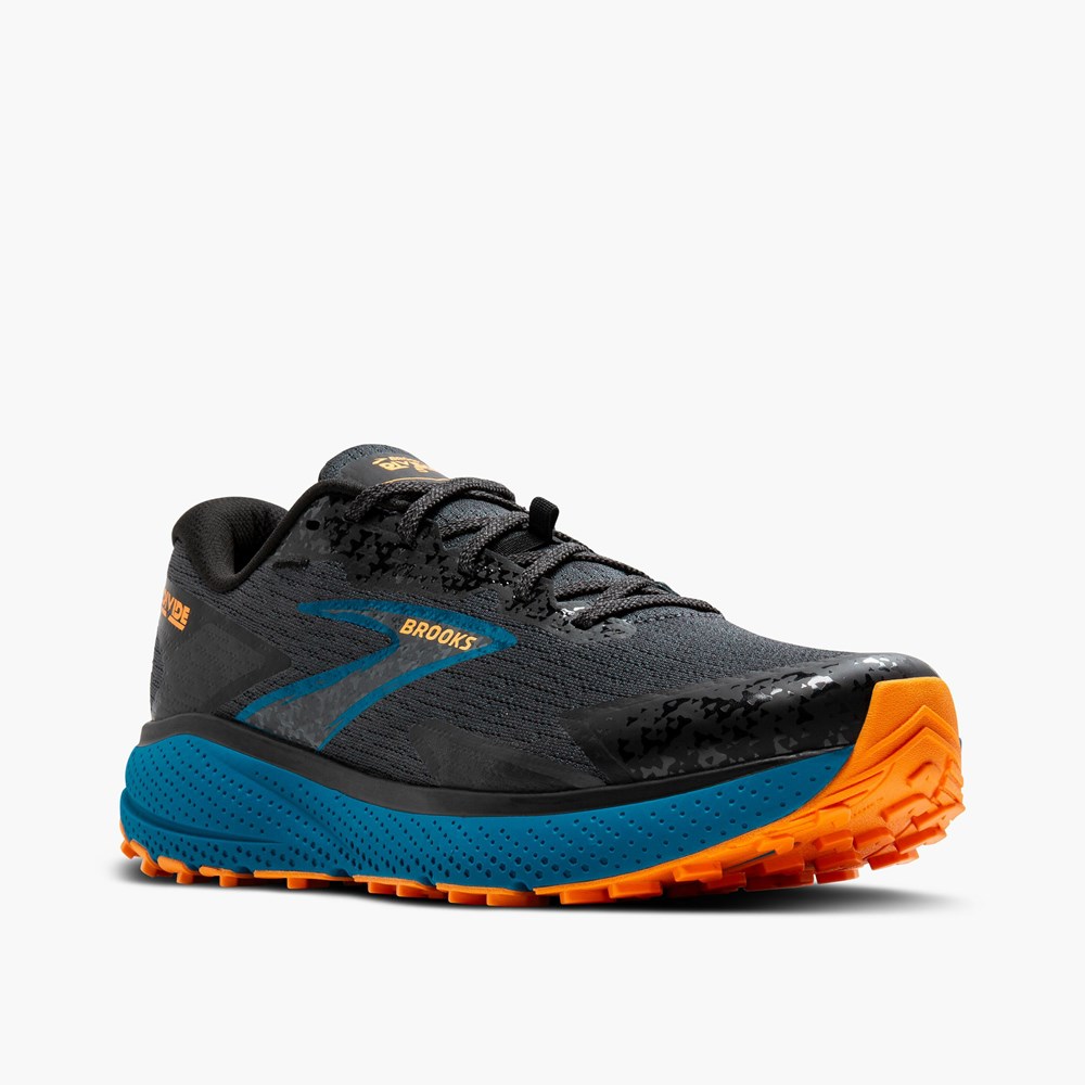 Blue / Orange Men Brooks Divide 5 Trail Running Shoes | FYMH59480