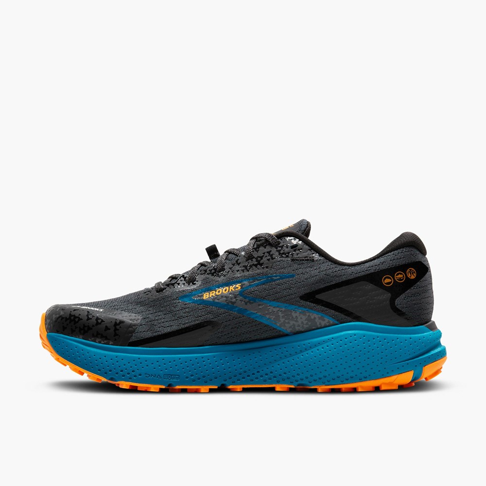 Blue / Orange Men Brooks Divide 5 Trail Running Shoes | FYMH59480