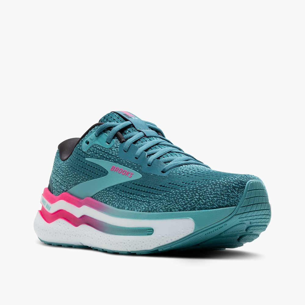 Blue / Pink / Light Turquoise Men Brooks Ghost Max 2 Walking Shoes | UICH29457