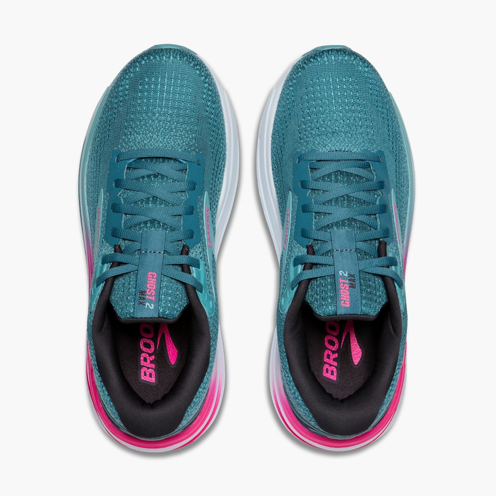 Blue / Pink / Light Turquoise Men Brooks Ghost Max 2 Running Shoes | YDZP81694