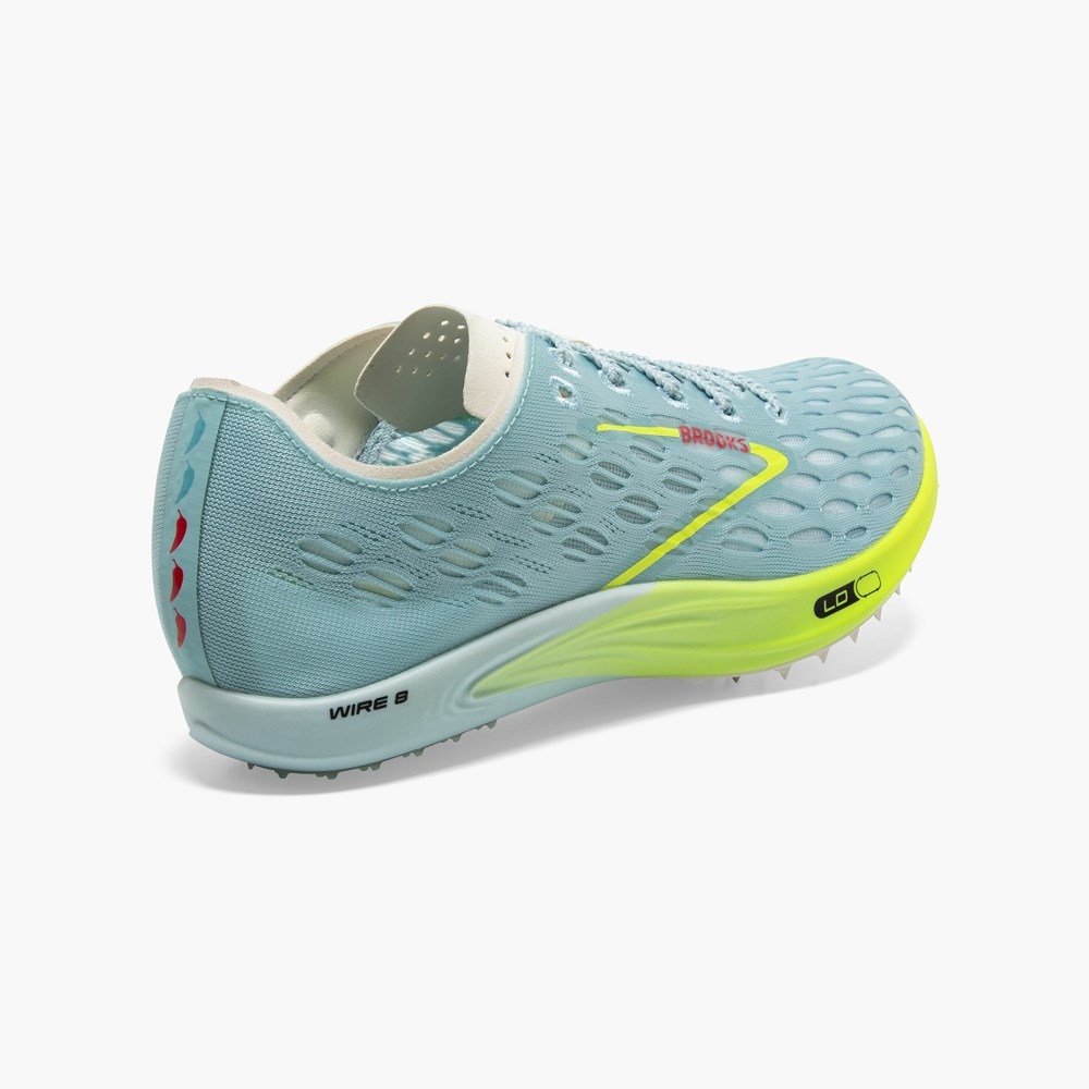 Blue / Red Women Brooks Wire V8 Long Distance Track Spikes | LMPK98315