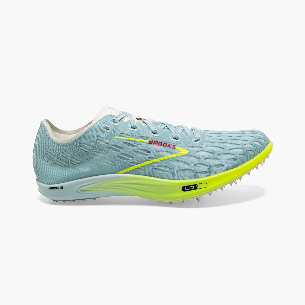 Blue / Red Women Brooks Wire V8 Long Distance Track Spikes | LMPK98315