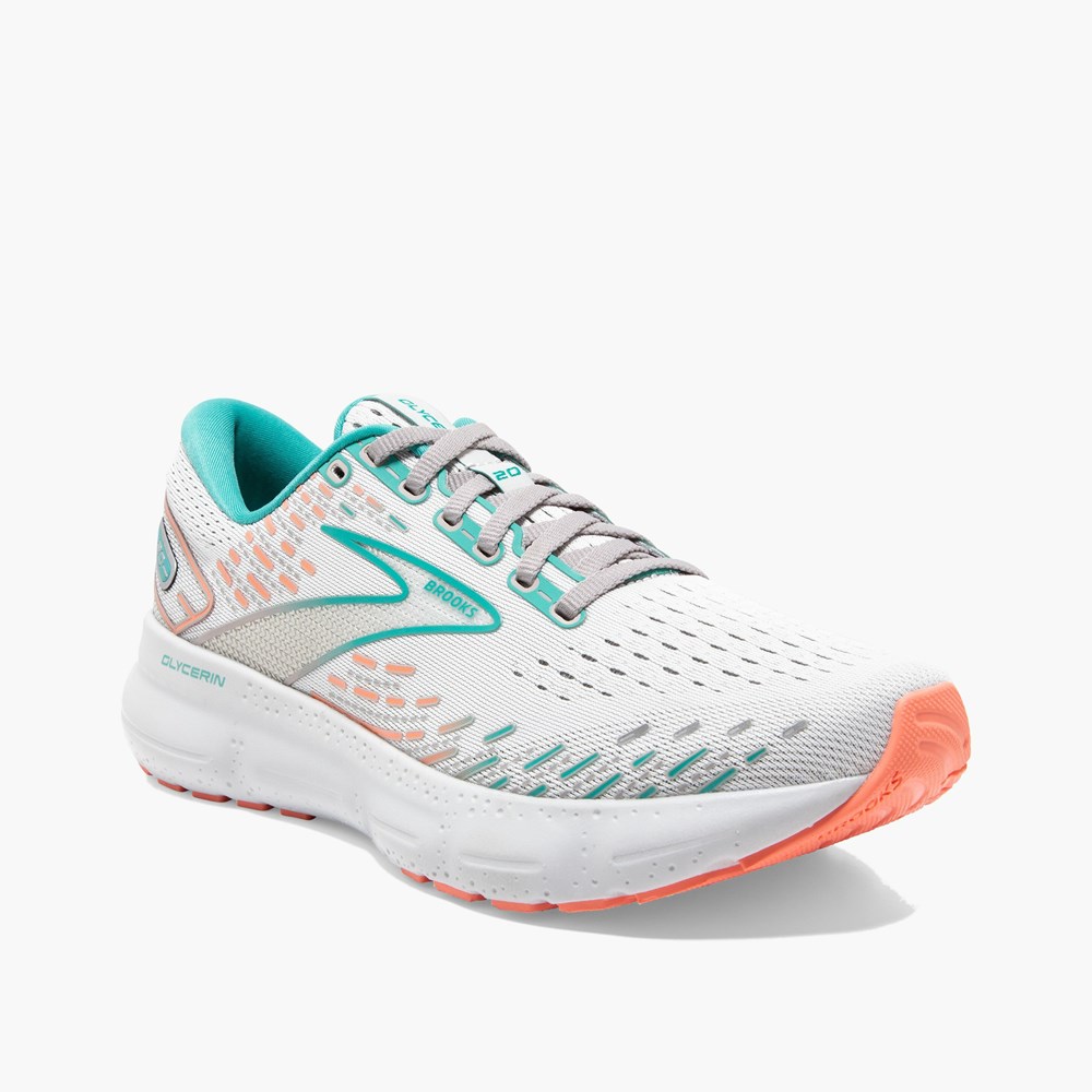 Cream Women Brooks Glycerin 20 Running Shoes | HRGT39275