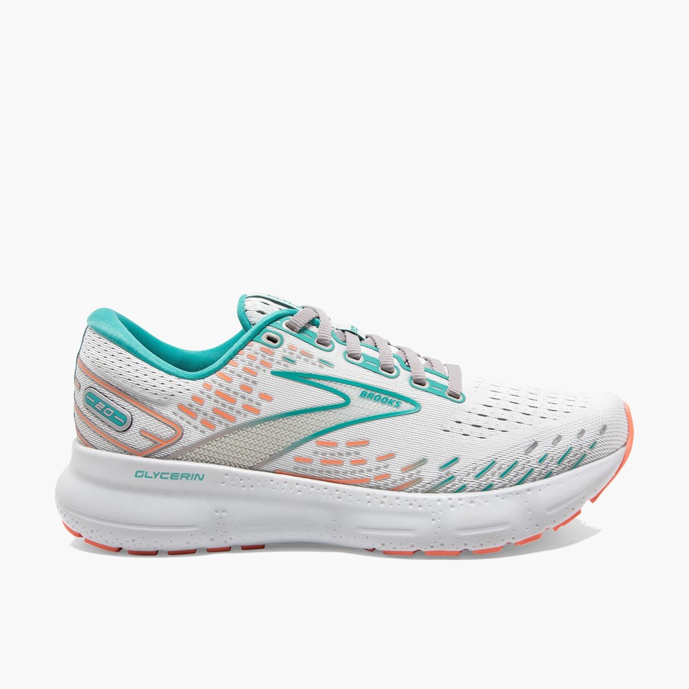 Cream Women Brooks Glycerin 20 Running Shoes | HRGT39275