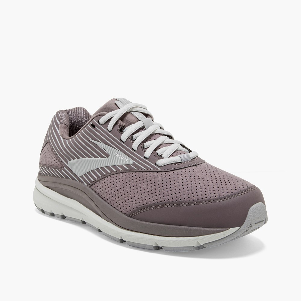 Dark Grey Women Brooks Addiction Walker Suede Walking Shoes | MDUY69203