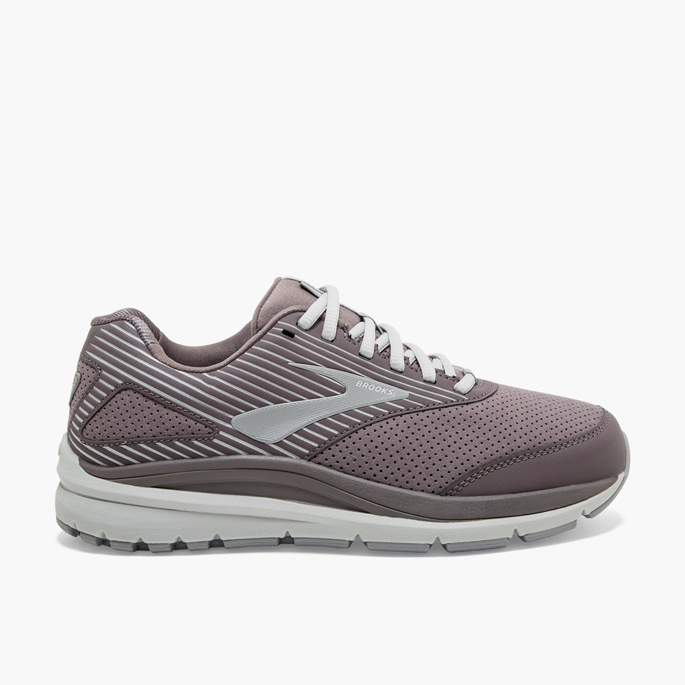 Dark Grey Women Brooks Addiction Walker Suede Walking Shoes | MDUY69203