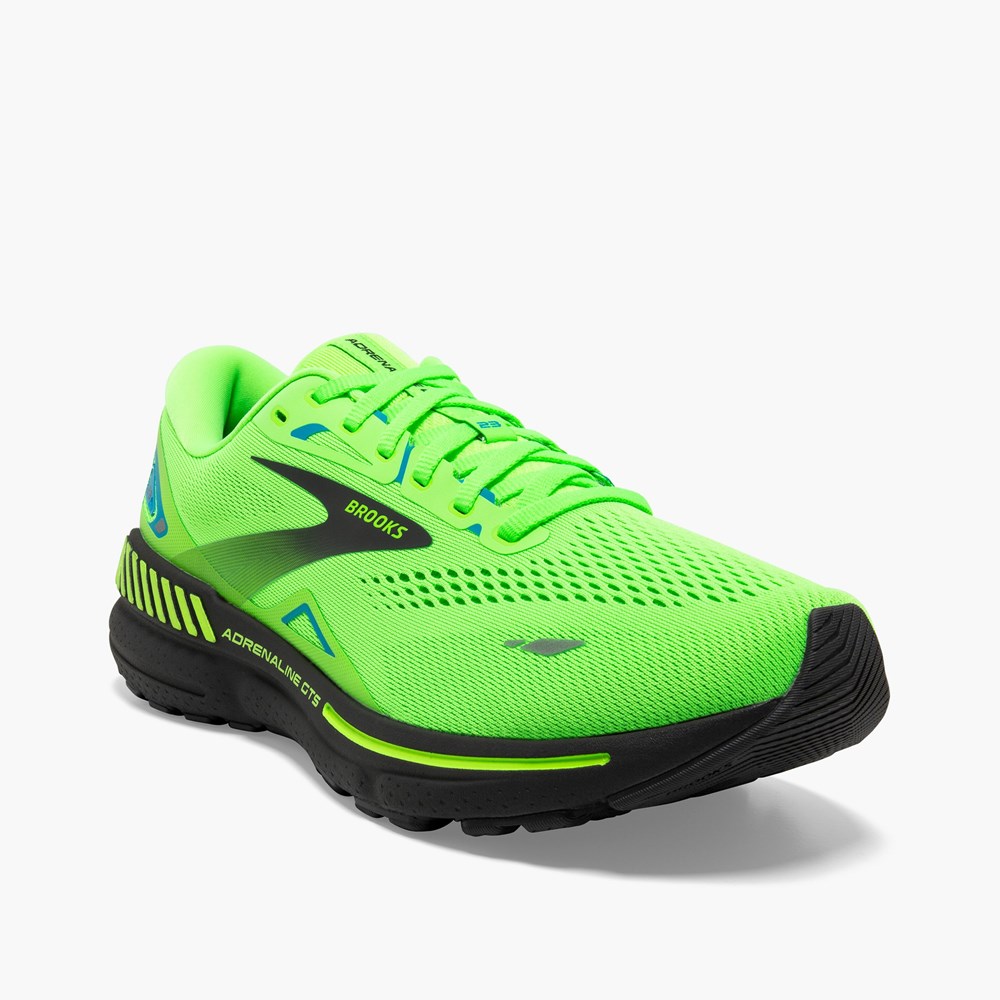 Green / Grey / Blue Men Brooks Adrenaline GTS 23 Walking Shoes | MYSE98364