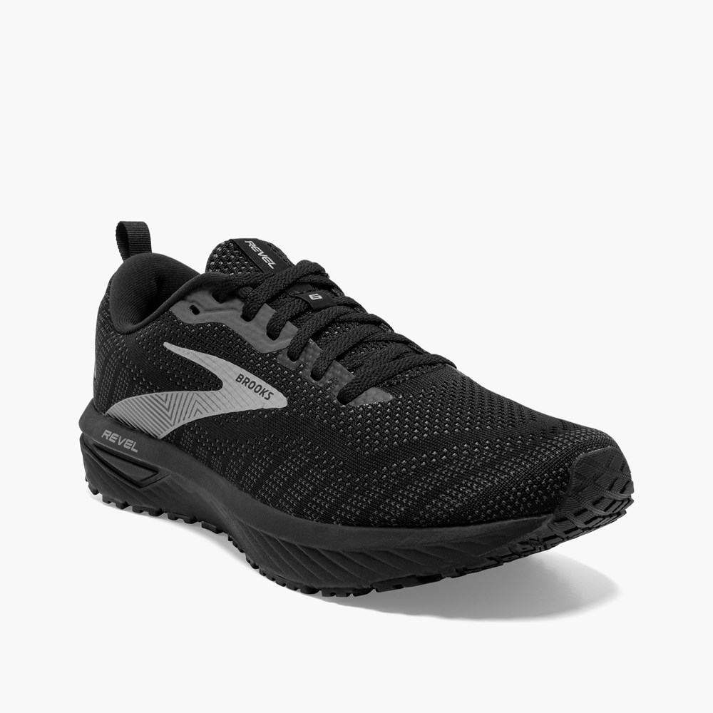 Grey / Black Men Brooks Revel 6 Walking Shoes | BFQX38620