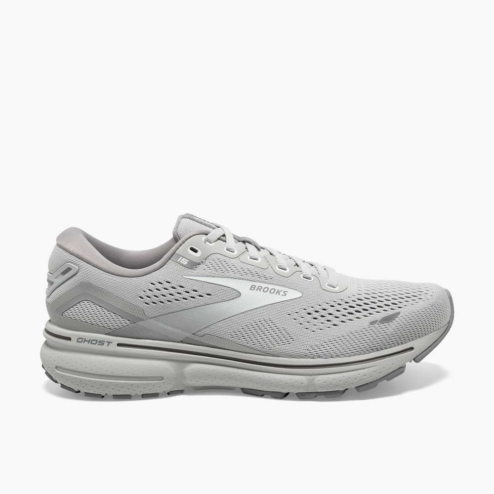 Grey / Black Women Brooks Ghost 15 Cushioned Road Walking Shoes | JAEH13679