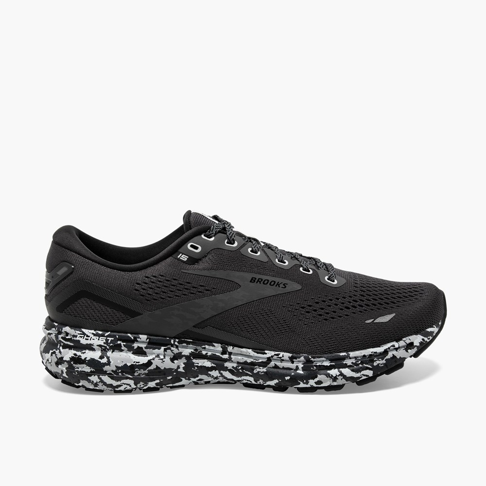 Grey / Black Women Brooks Ghost 15 Cushioned Road Running Shoes | VOXF50124