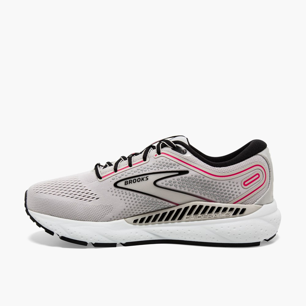 Grey / Black / Pink Women Brooks Ariel GTS 23 Road Running Shoes | JSKI82130