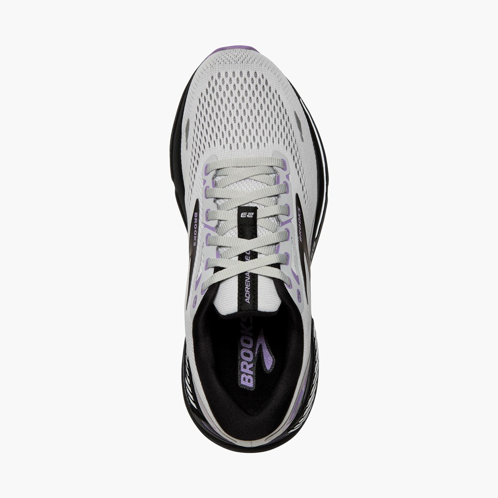 Grey / Black / Purple Women Brooks Adrenaline GTS 23 Running Shoes | TBCO71854