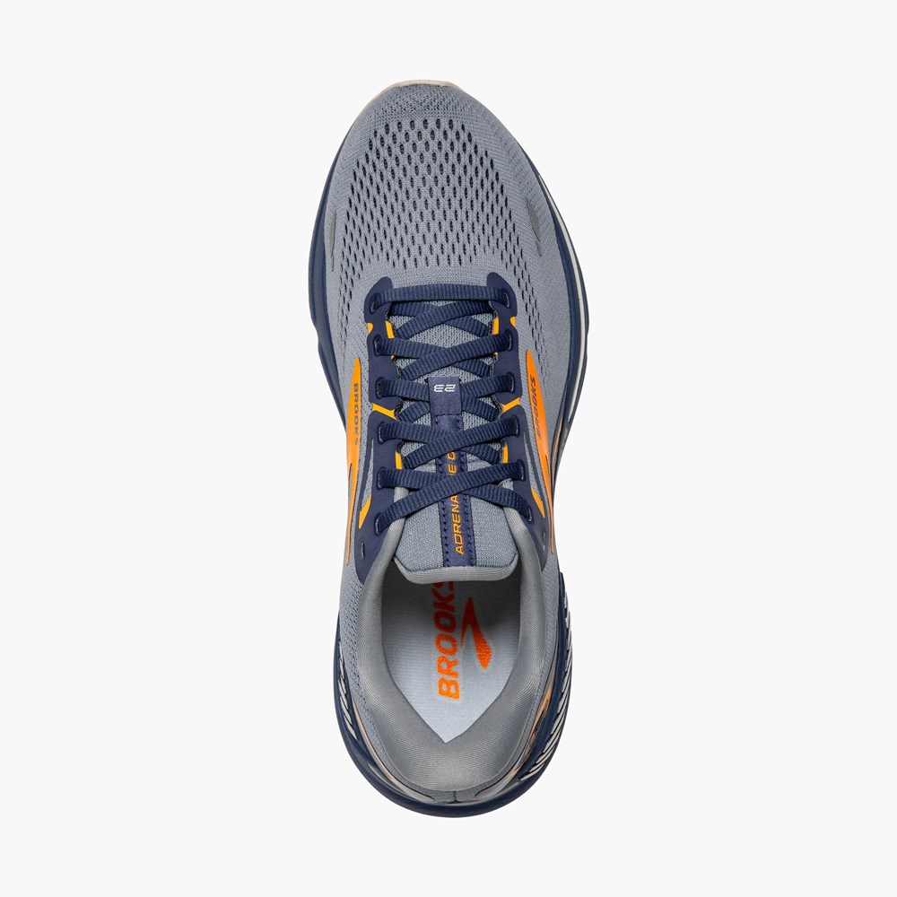 Grey / Blue / Orange Men Brooks Adrenaline GTS 23 Walking Shoes | RXSA32154