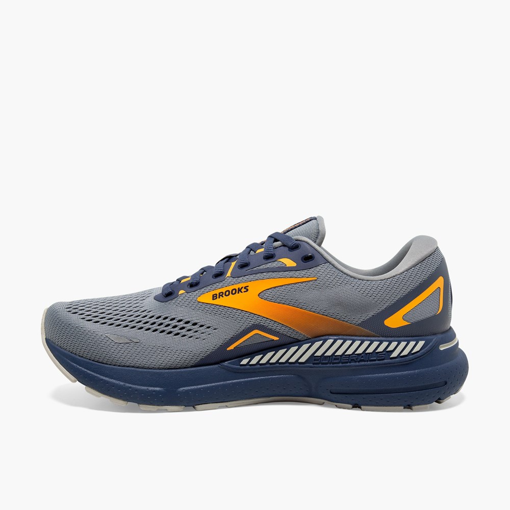 Grey / Blue / Orange Men Brooks Adrenaline GTS 23 Walking Shoes | RXSA32154