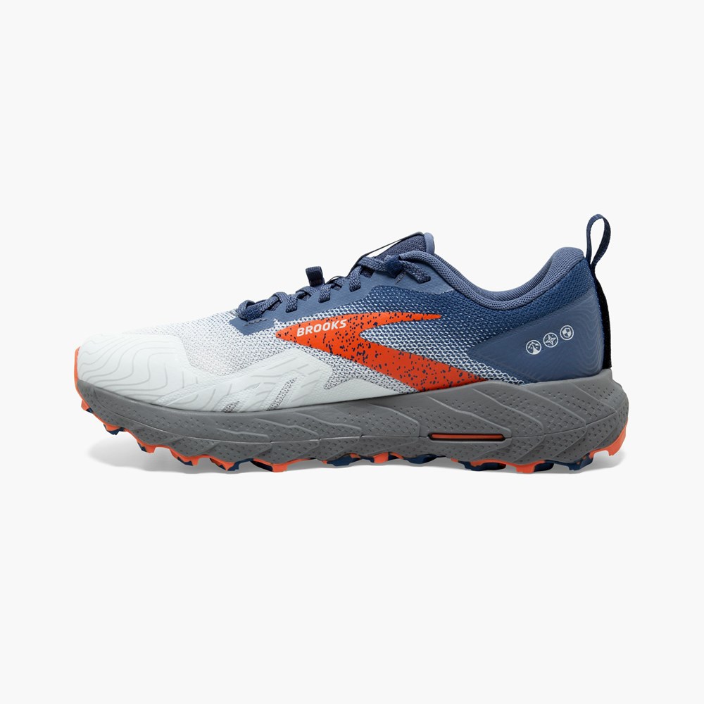 Grey / Blue / Red Men Brooks Cascadia 17 Hiking Shoes | PKYD48016