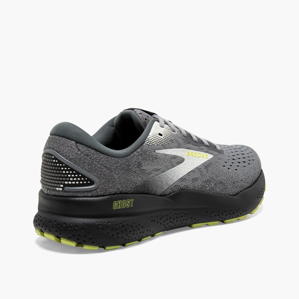 Grey / Light Green Men Brooks Ghost 16 Road Running Shoes | WTVE54798