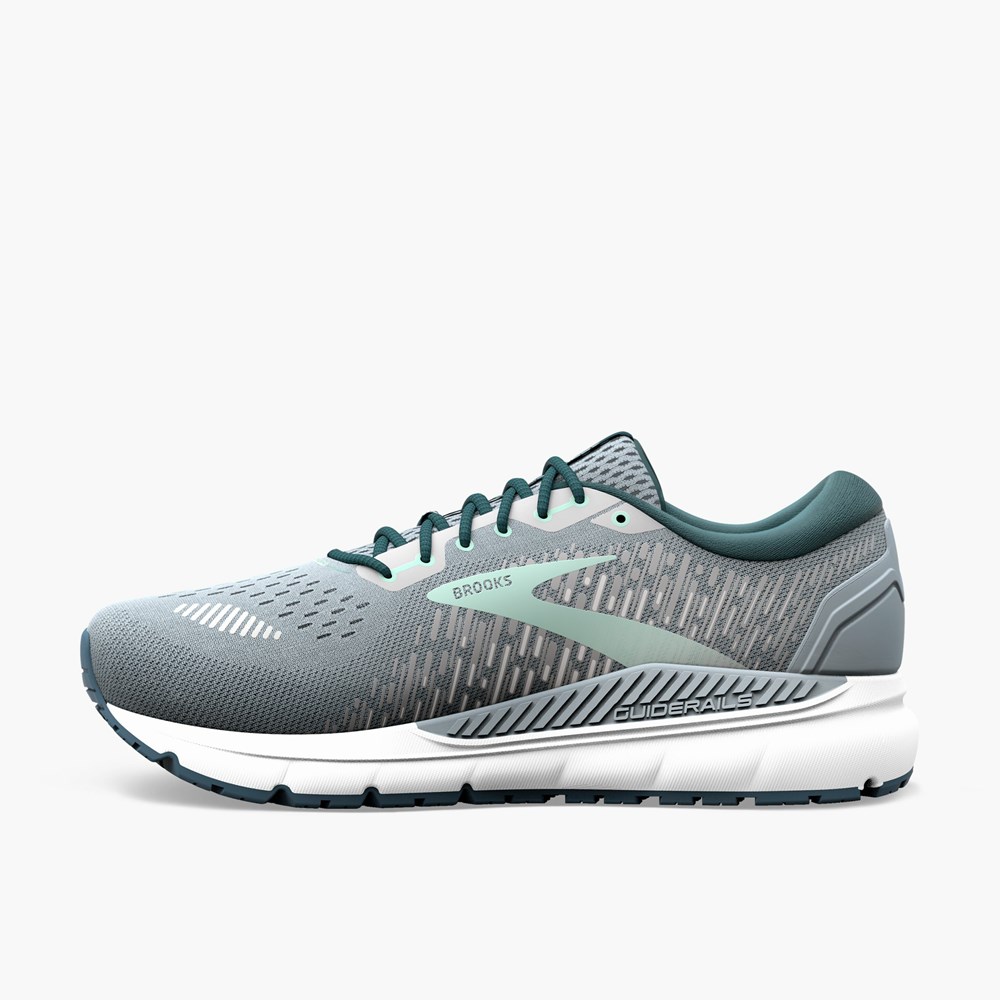 Grey / Navy / Light Turquoise Women Brooks Addiction 15 Road Running Shoes | GVWT91247