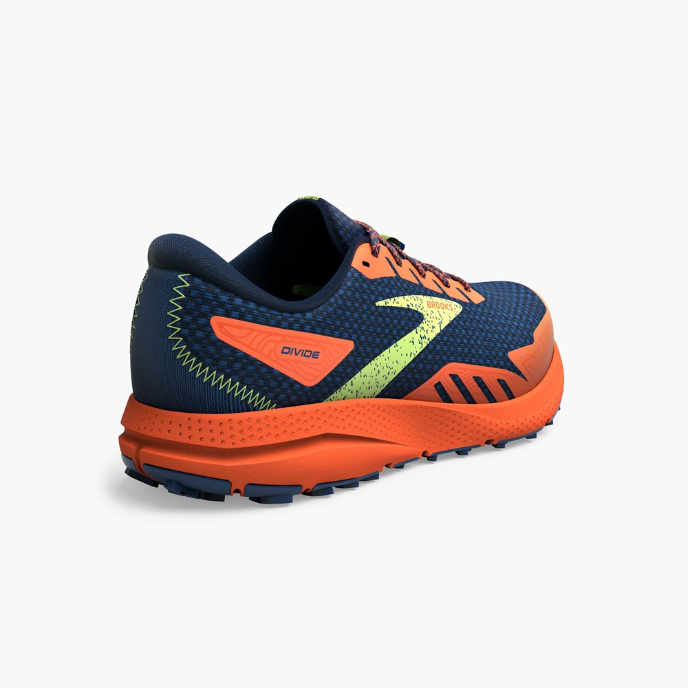 Grey / Red Men Brooks Light Trail Divide 4 Trail Running Shoes | DWOF04219