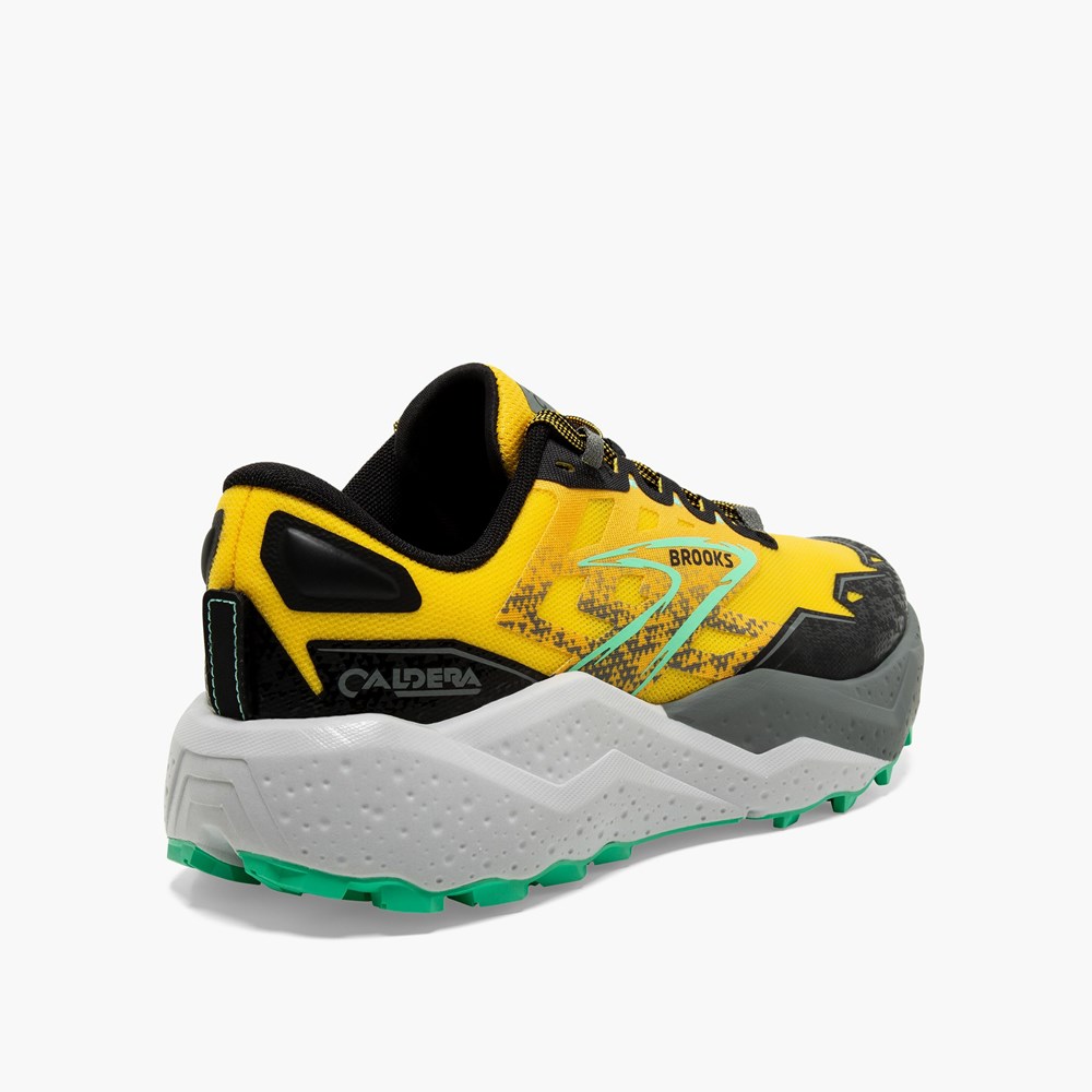 Lemon / Black Men Brooks Caldera 7 Hiking Shoes | PJHR13687