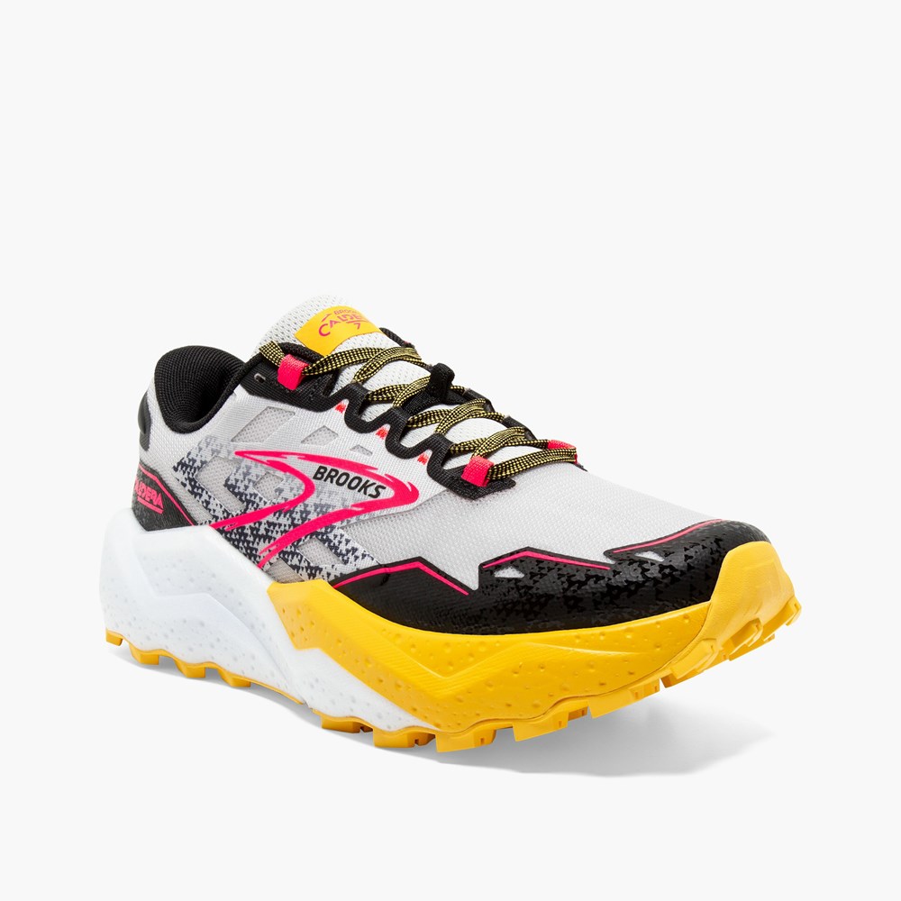 Lemon / Black Women Brooks Caldera 7 Hiking Shoes | SEDM30724