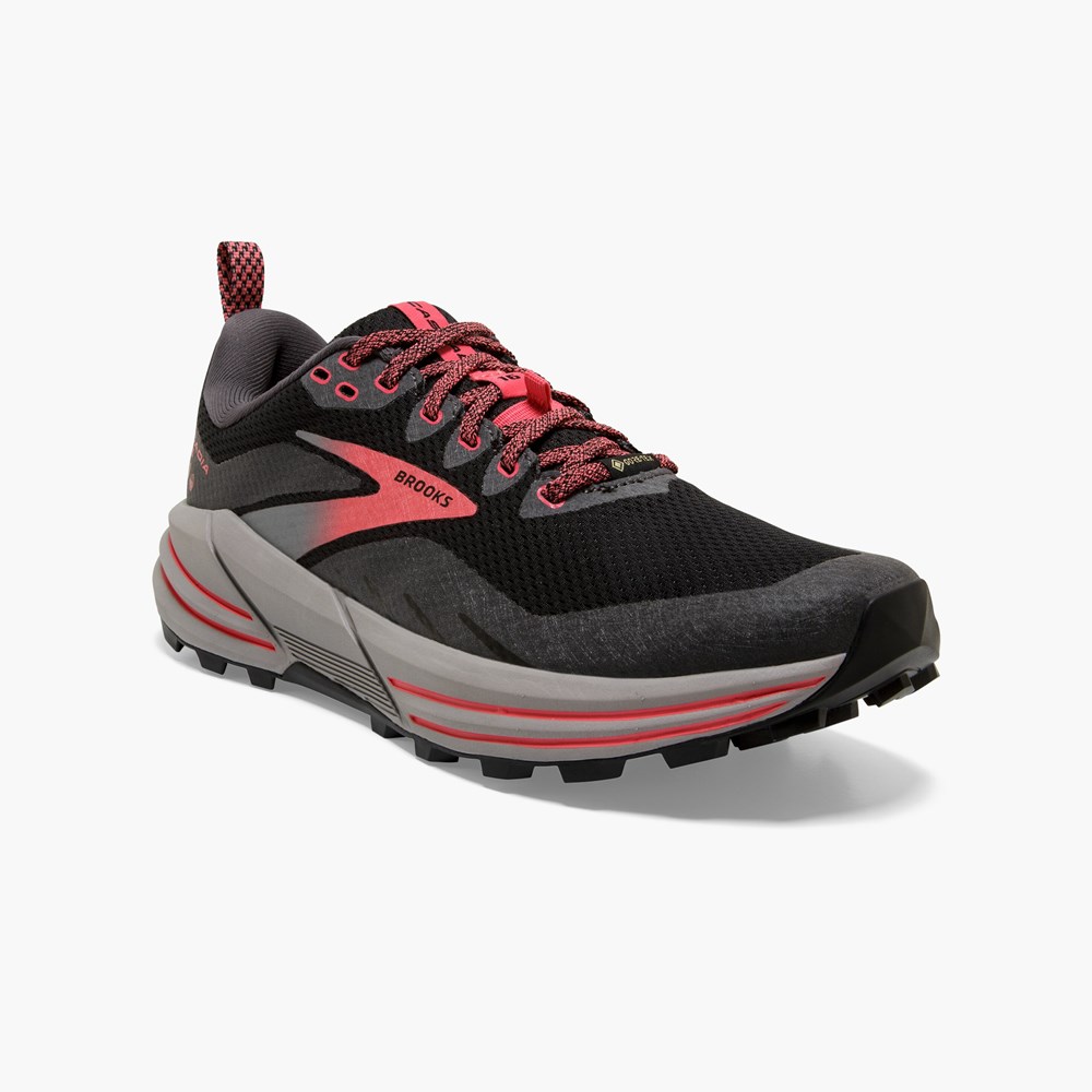 Lemon / Black Women Brooks Cascadia 16 GTX Embraces all Terrains Trail Running Shoes | QEMC69452