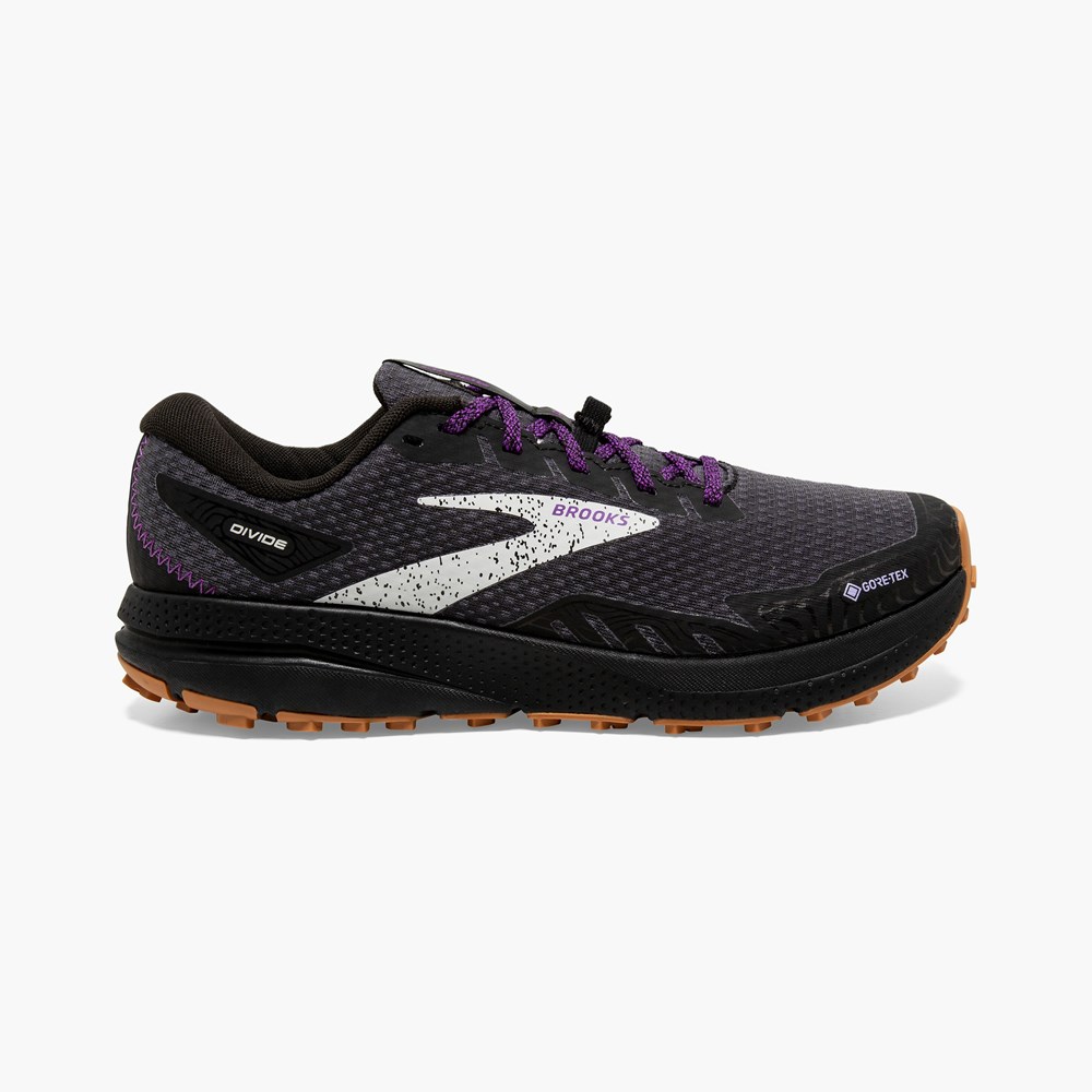 Lemon / Black Women Brooks Light Trail Divide 4 GTX Trail Running Shoes | RZEN72054