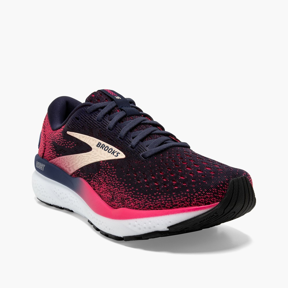 Navy / Apricot Women Brooks Ghost 16 Road Running Shoes | VFIM72160