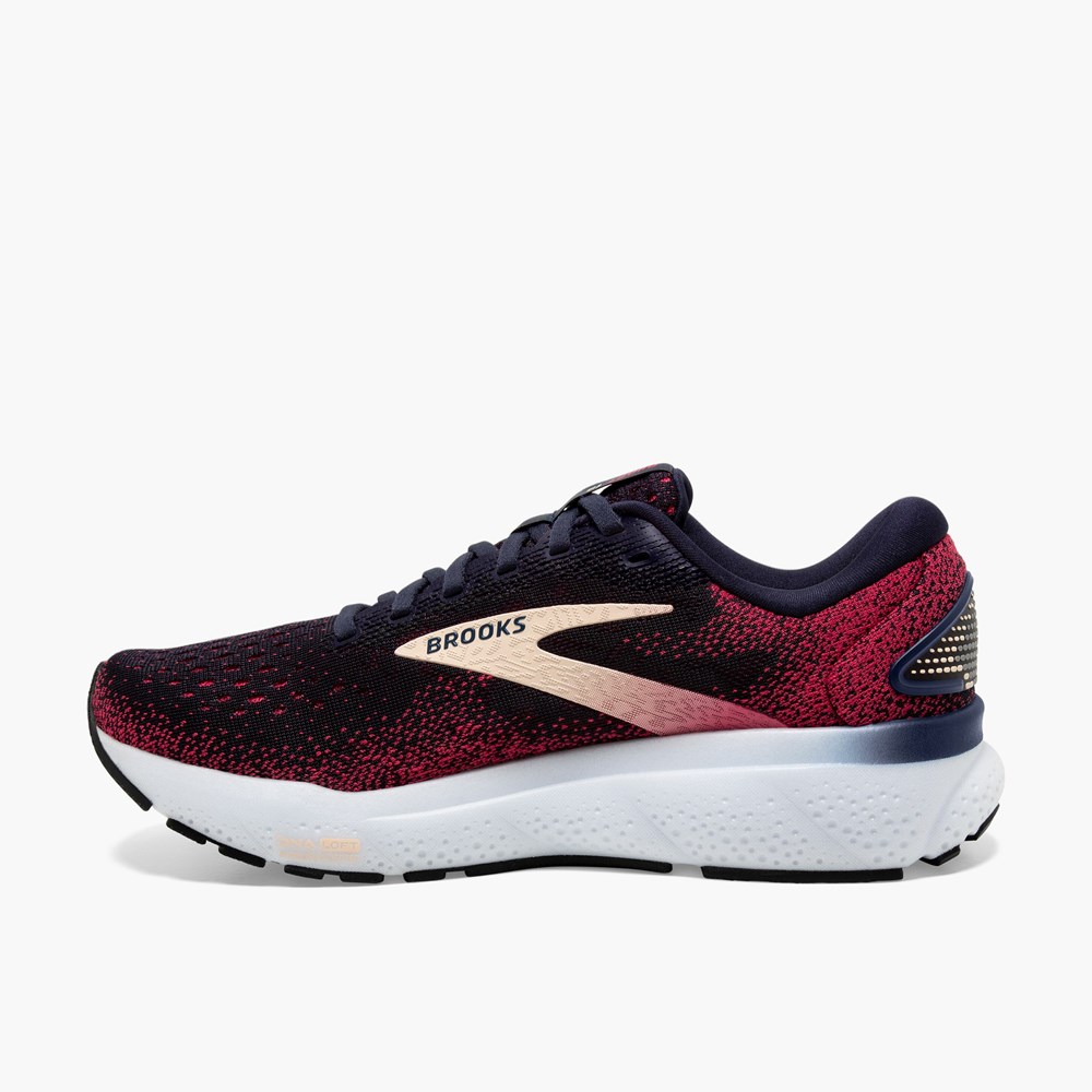 Navy / Apricot Women Brooks Ghost 16 Road Running Shoes | VFIM72160