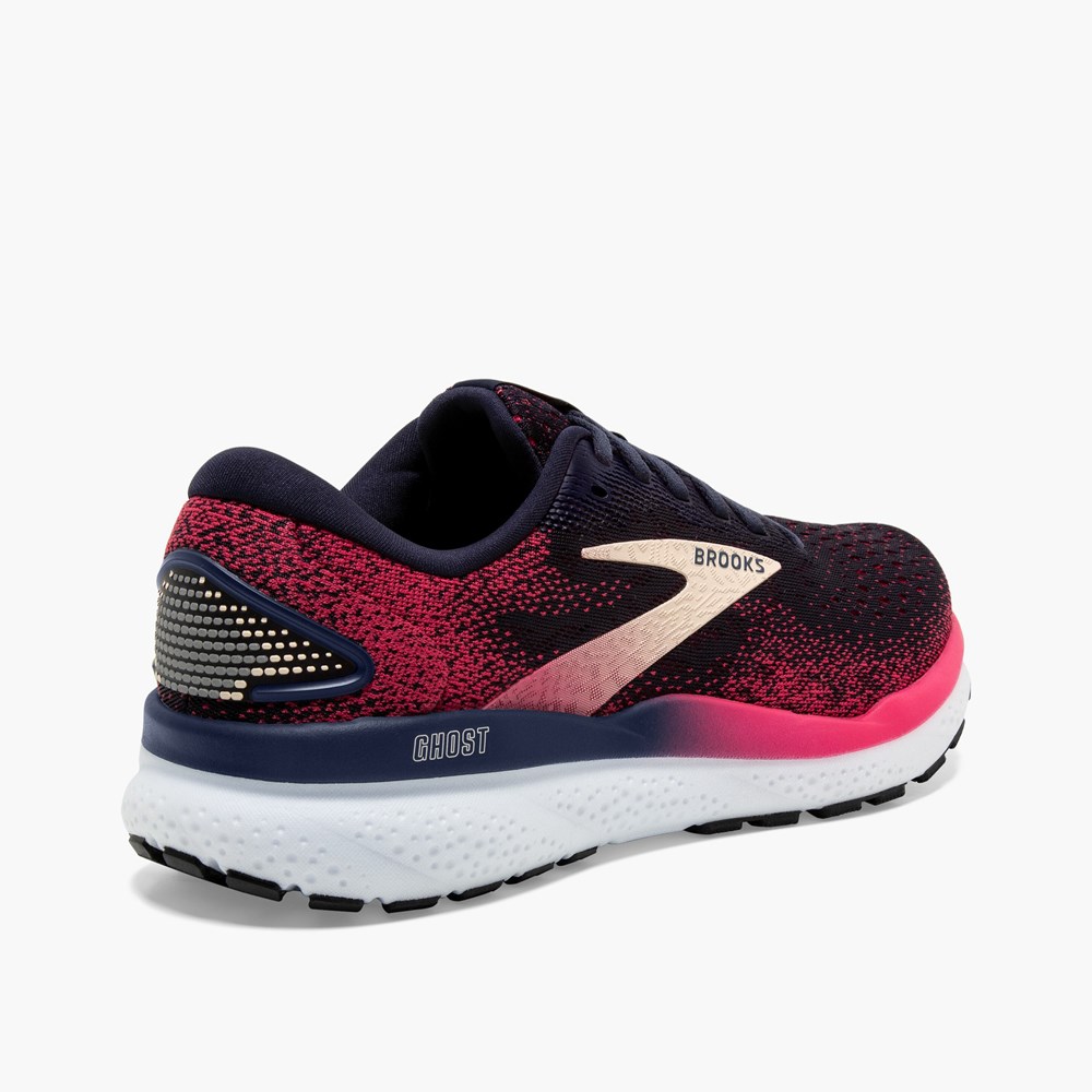 Navy / Apricot Women Brooks Ghost 16 Road Running Shoes | VFIM72160