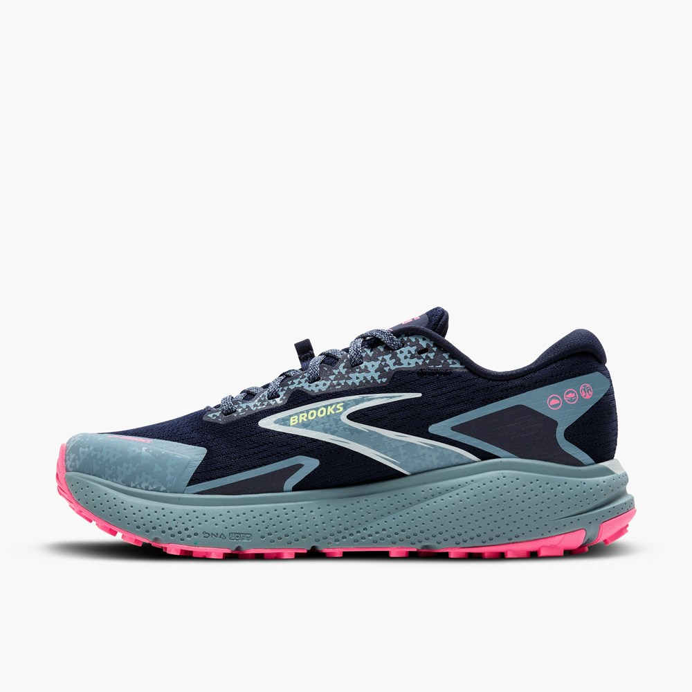 Navy / Black / Pink Women Brooks Divide 5 Trail Running Shoes | BLCV93214