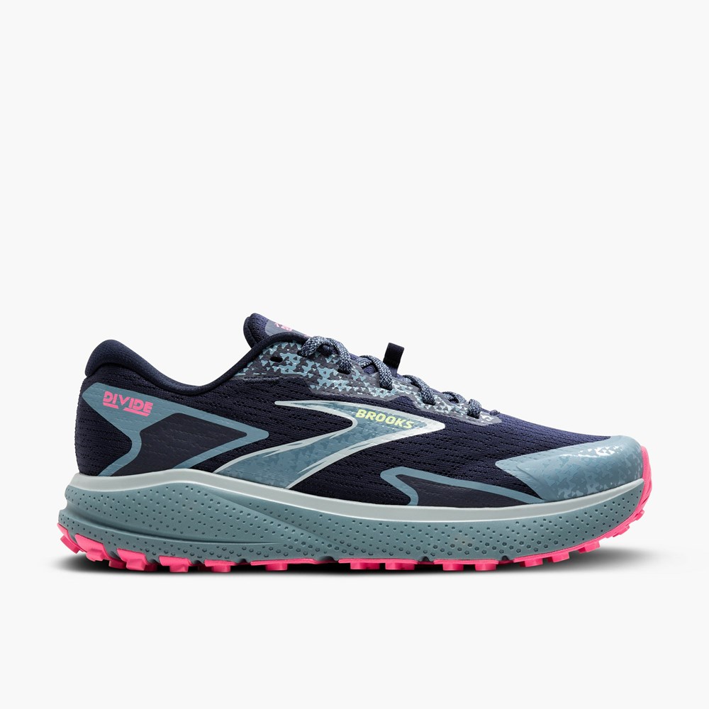 Navy / Black / Pink Women Brooks Divide 5 Trail Running Shoes | BLCV93214