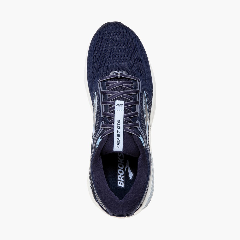 Navy / Blue / White Men Brooks Beast GTS 23 Running Shoes | NCGM14968