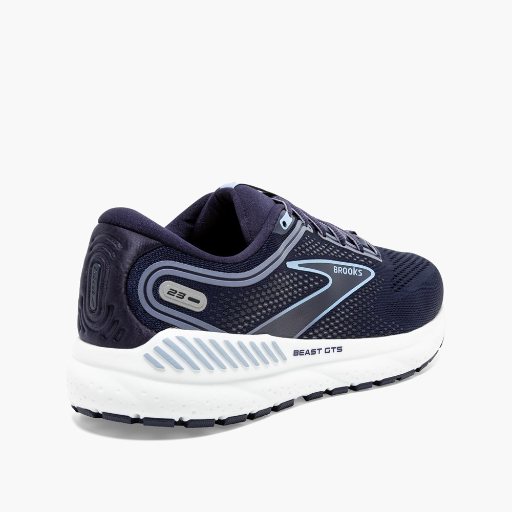 Navy / Blue / White Men Brooks Beast GTS 23 Running Shoes | NCGM14968